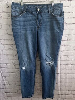 Maurices Distressed Medium Blue Boyfriend Jeans